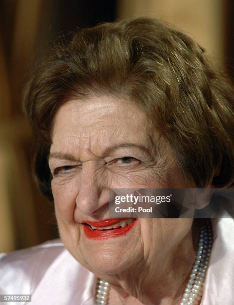 Helen Thomas, a White House correspondent for several decades, attends the White House Correspondents' Dinner April 29, 2006 in Washington, DC.