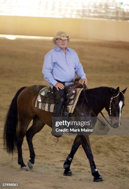 Actor William Shatner hosts the "Hollywood Charity Horse Show" at the Los Angeles Equestrian Center Equidome on April 29, 2006 in Los Angeles,...