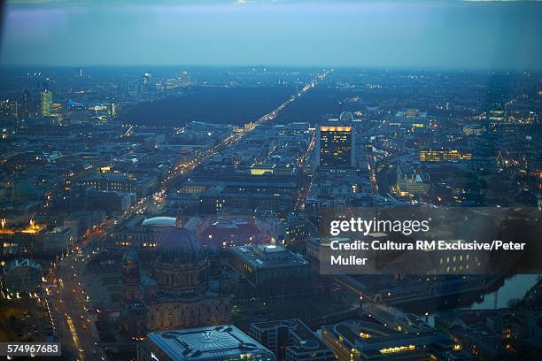 aerial view of berlin, germany - berlin aerial stock pictures, royalty-free photos & images