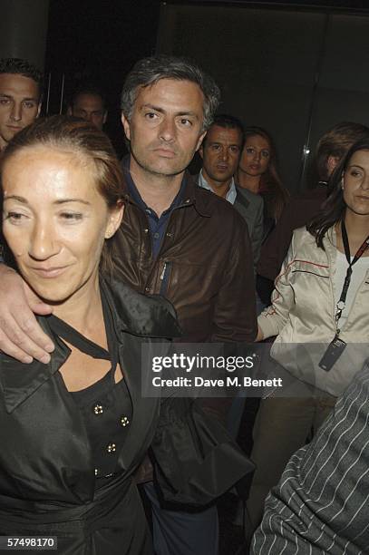 Chelsea manager Jose Mourinho and his wife Mathilde Mourinho attend the Gumball 3000 Rally Pre-Party after the premiere of last years movie "Driving...