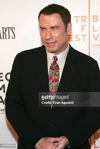Actor John Travolta attends the premiere of "Lonely Hearts" during the 5th Annual Tribeca Film Festival April 30, 2006 in New York City.