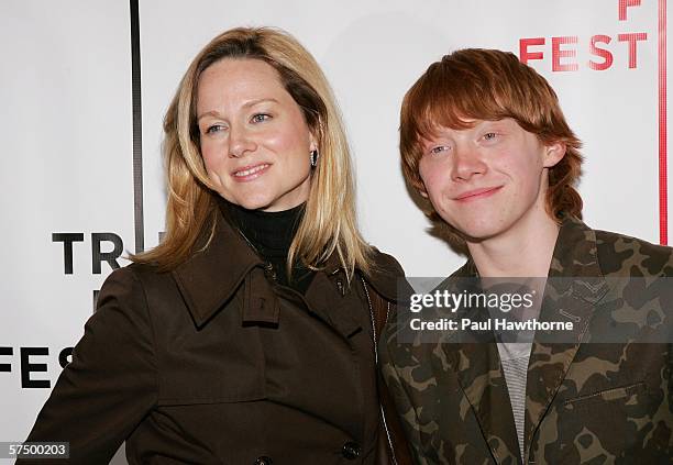 Actress Laura Linney and Rupert Grint attend the premiere of "Driving Lessons" during the 5th Annual Tribeca Film Festival April 30, 2006 in New York...