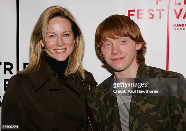 Actress Laura Linney and Rupert Grint attend the premiere of "Driving Lessons" during the 5th Annual Tribeca Film Festival April 30, 2006 in New York...