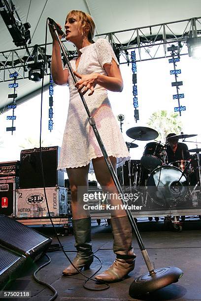 Emiliy Haines of Metric performs at the 2006 Coachella Music Festival on April 30, 2006 in Indio, California.