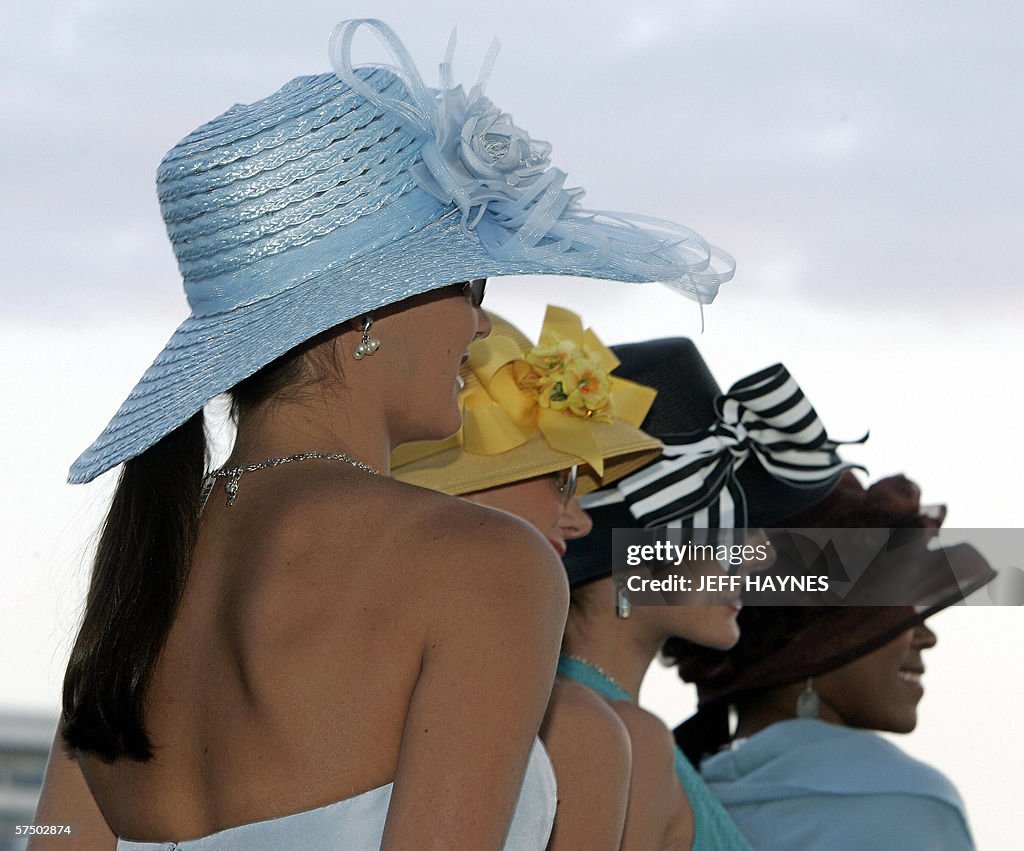 Models show off ladies Derby Hats 01 May