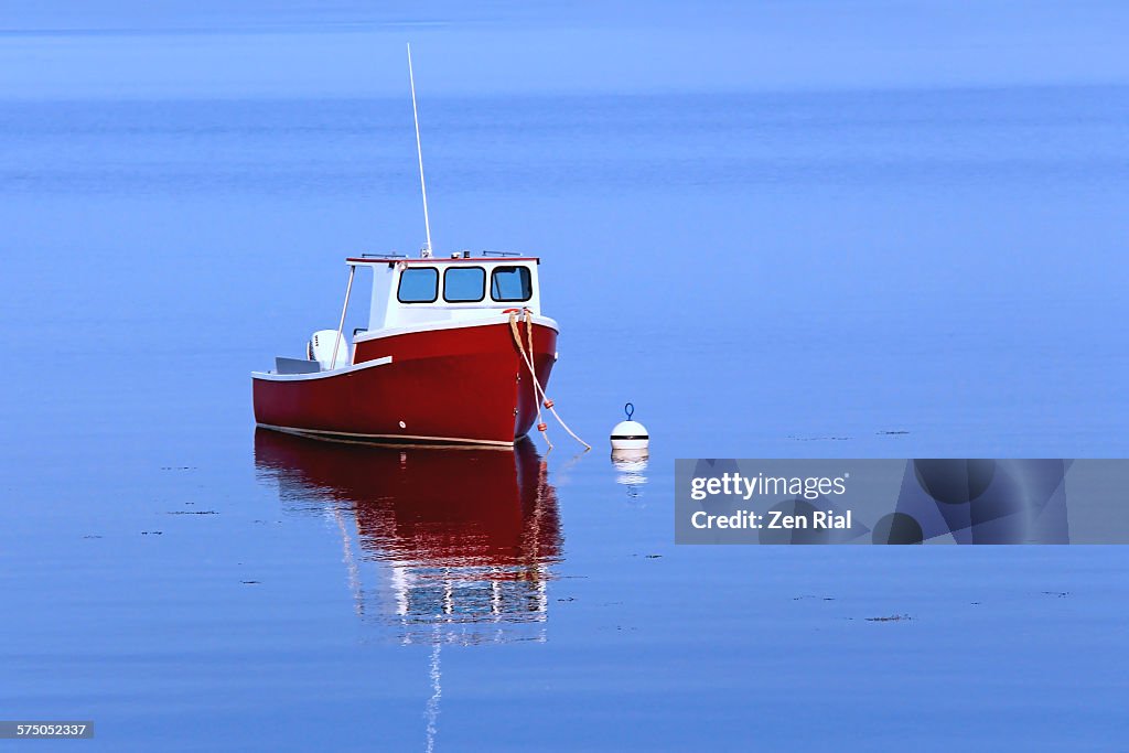 Red Motorboat
