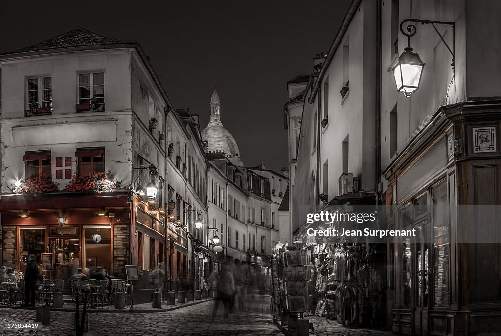Montmartre at night desaturated