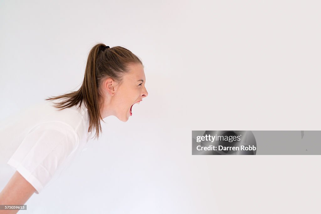 Young girl screaming