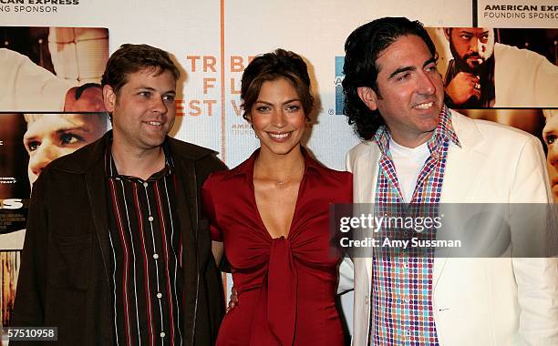 Writer Chad Thumann, actress Touriya Haoud and writer Laurence Malkin attend the premiere of "Five Fingers" during the 5th Annual Tribeca Film...