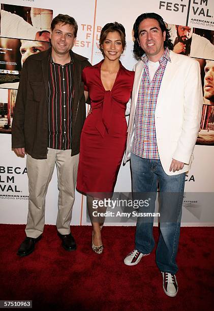 Writer Chad Thumann, actress Touriya Haoud and writer Laurence Malkin attend the premiere of "Five Fingers" during the 5th Annual Tribeca Film...