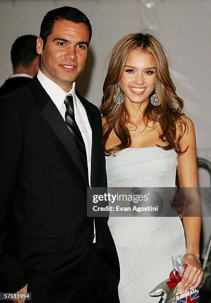 Actress Jessica Alba and boyfriend Cash Warren leave the Metropolitan Museum of Art Costume Institute Benefit Gala "AngloMania: Tradition and...