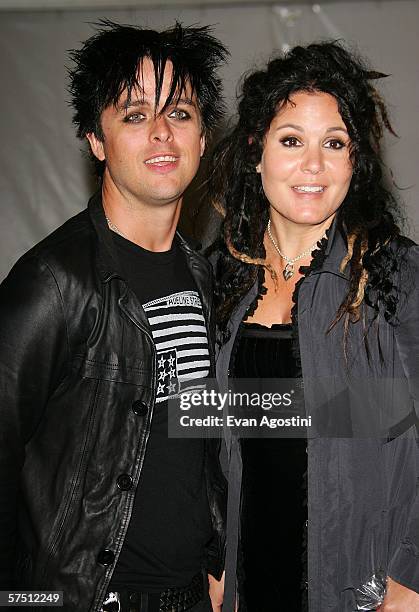 Musician Billie Joe Armstrong of Green Day and wife Adrienne leave the Metropolitan Museum of Art Costume Institute Benefit Gala "AngloMania:...