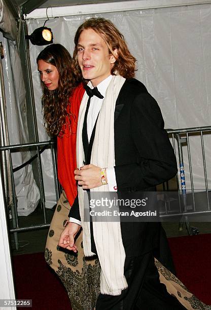 Monaco royal Andreas Casiraghi and date arrive at the Metropolitan Museum of Art Costume Institute Benefit Gala "AngloMania: Tradition and...