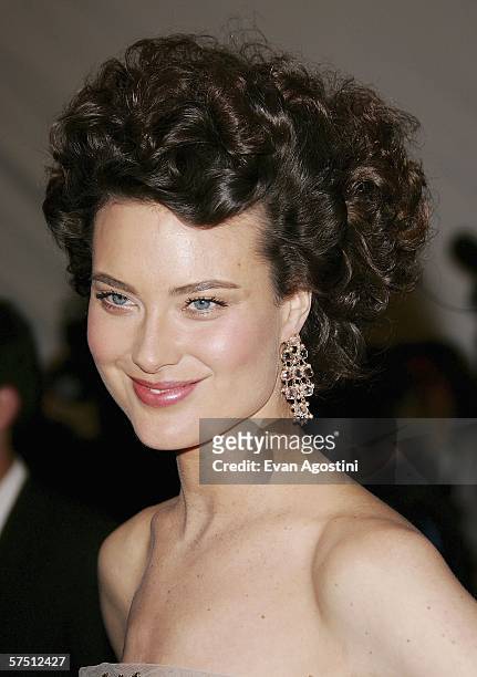 Model Shalom Harlow attends the Metropolitan Museum of Art Costume Institute Benefit Gala "AngloMania: Tradition and Transgression in British...