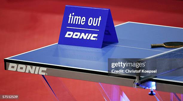 Time-Out during the sixth day of the Liebherr World Team Table Tennis Championships at the AWD Dome on April 29, 2006 in Bremen, Germany.