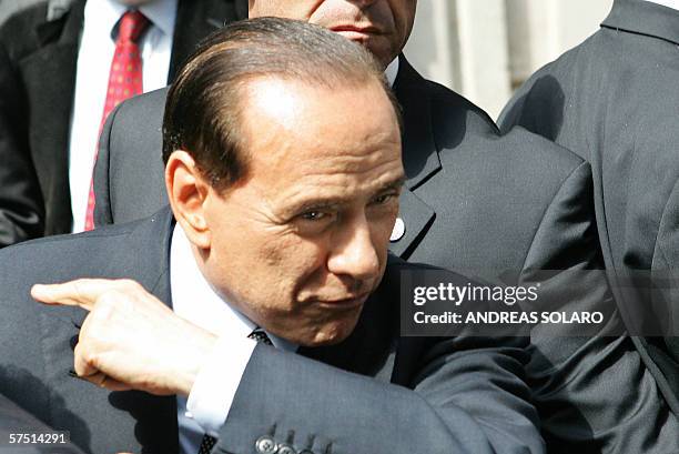 Italian Prime Minister Silvio Berlusconi arrives at palazzo Grazioli in Rome, 02 May 2006. Silvio Berlusconi submited his formal resignation to...