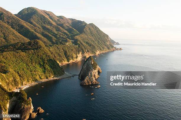 view of suruga bay on the izu peninsula. - suruga bay stock pictures, royalty-free photos & images