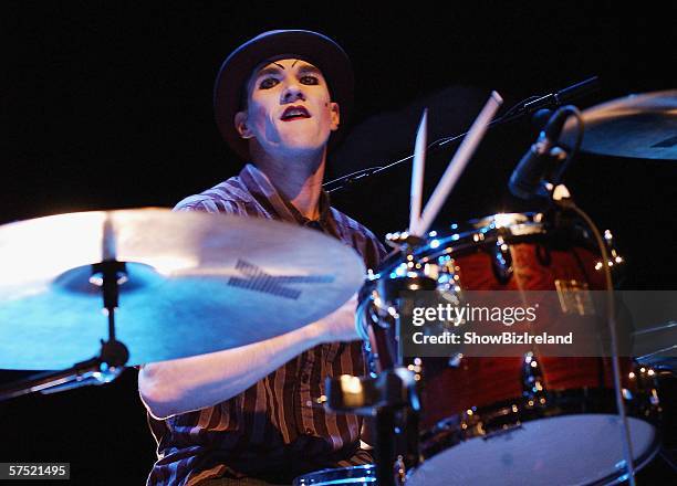 Brian Viglione, who along with Amanda Palmer comprise the duo The Dresden Dolls, performs at the Temple Bar Music Centre, May 2, 2006 in Dublin,...