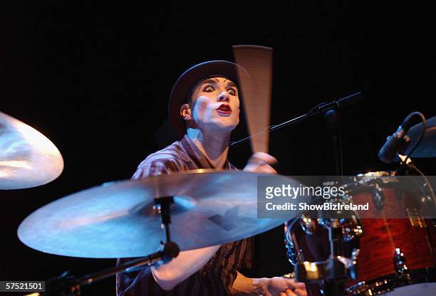 Brian Viglione, who along with Amanda Palmer comprises the duo The Dresden Dolls, performs at the Temple Bar Music Centre, May 2, 2006 in Dublin,...