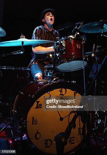 Brian Viglione, who along with Amanda Palmer comprises the duo The Dresden Dolls, performs at the Temple Bar Music Centre, May 2, 2006 in Dublin,...