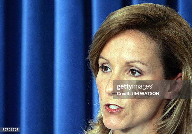 Washington, UNITED STATES: Assistant to the US President for Homeland Security and Counterterrorism Fran Townsend speaks during a briefing on the...