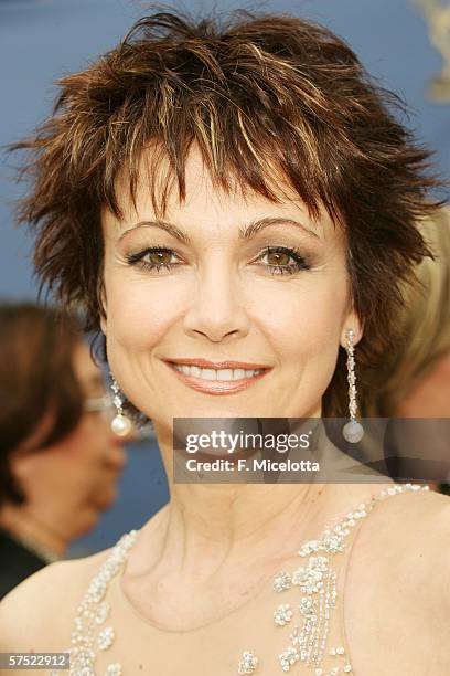 Actress Emma Samms arrives at the 33rd Annual Daytime Emmy Awards held at the Kodak Theatre on April 28, 2006 in Hollywood, California.