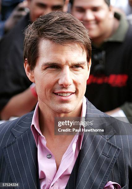 Actor Tom Cruise attends the Mission: Impossible III premiere in Harlem hosted by BET at the Magic Johnson Theatres May 3, 2006 in New York City.