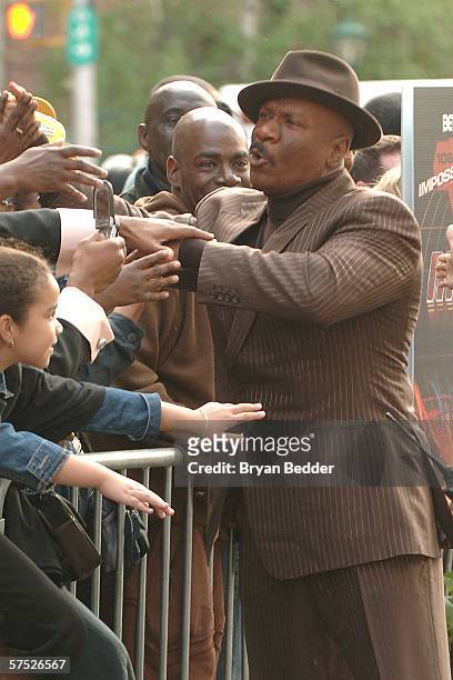 Actor Ving Rhames attends the "Mission: Impossible III" premiere in Harlem hosted by BET at the Magic Johnson Theatres on May 3, 2006 in New York...