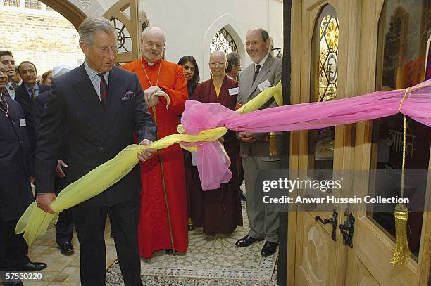 Prince Charles, Prince of Wales meets religious leaders of different faiths as he opens the St Ethelburga's Centre for Reconciliation and Peace,...