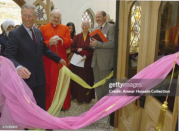 Prince Charles, Prince of Wales meets religious leaders of different faiths as he opens St Ethelburga's Centre for Reconciliation and Peace,...