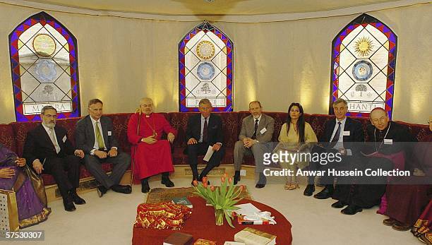 Prince Charles, Prince of Wales meets religious leaders of different faiths at St Ethelburga's Centre for Reconciliation and Peace, Bishopsgate, on...