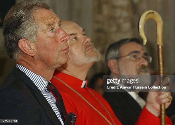 Prince Charles, Prince of Wales and Richard Chartres, the Bishop of London attend the opening of St Ethelburga's Centre for Reconciliation and Peace,...