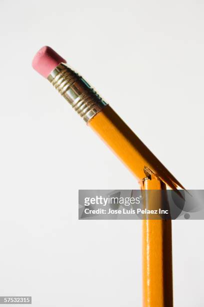 broken pencil - eraser on white stock pictures, royalty-free photos & images