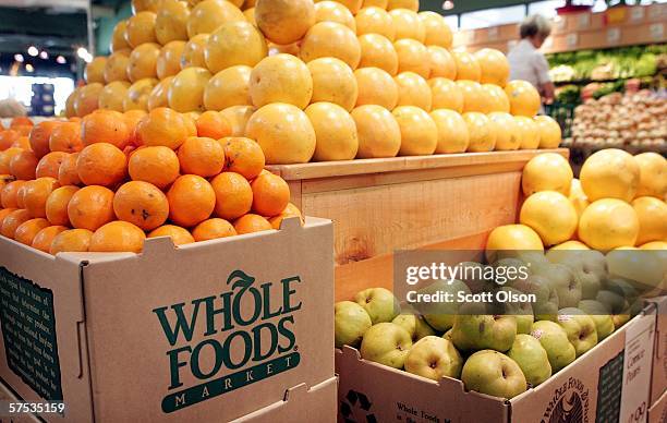 Fresh fruit is displayed at a Whole Foods store on May 4, 2006 in Chicago, Illinois. Texas-based natural and organic foods retailer Whole Foods...