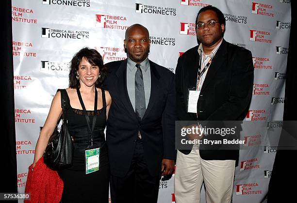 Ann Adams, Gordon T. Skinner and Jimmy Briggs attend the TAA Closing Night Party during the 5th Annual Tribeca Film Festival May 4, 2006 in New York...