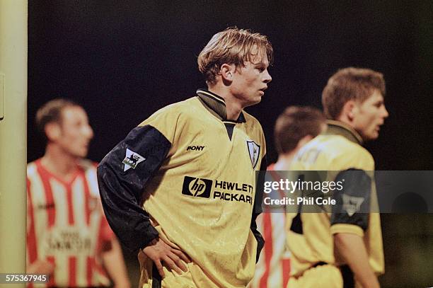 Norwegian footballer Steffen Iversen of Tottenham Hotspur on the field during an English Premiership League match against Sunderland AFC, at Roker...