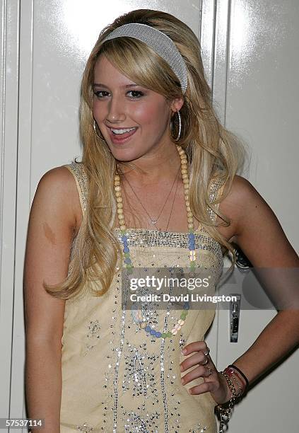 Actress Ashley Tisdale attends a Q&A session with the cast and producers of the Disney Channel and Walt Disney Home Entertainment's "High School...