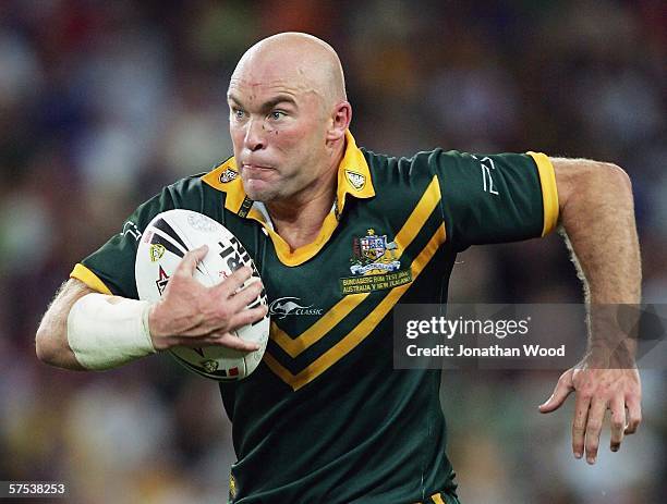 Ben Kennedy of the Kangaroos in action during the ARL test match between the Australian Kangaroos and and the New Zealand Kiwis at Suncorp Stadium on...