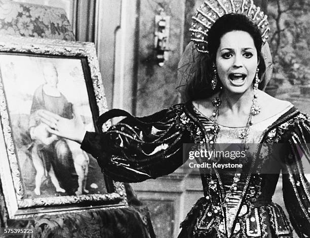 Princess Ira von Furstenberg as Princess Beatrice in a scene from the film 'In the God's Day', circa 1970.