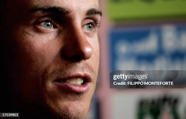 Giro d''Italia 2004 winner Damiano Cunego of Italy gives a press conference in the center of Liege 05 May 2006 on the eve of the start of this year's...