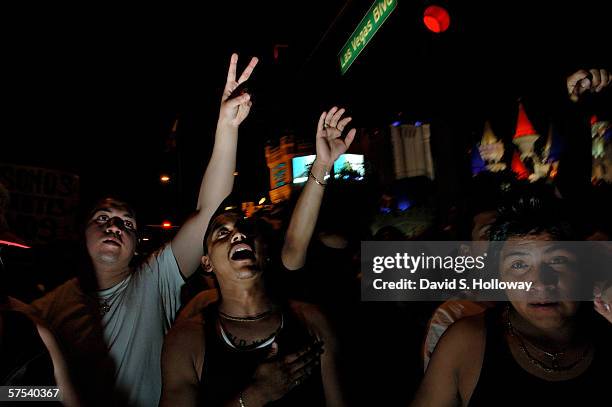 Thousands of immigrants demonstrate on May 1, 2006 in Las Vegas, Nevada. The demonstration, called "The Great American Boycott 2006: A Day Without An...