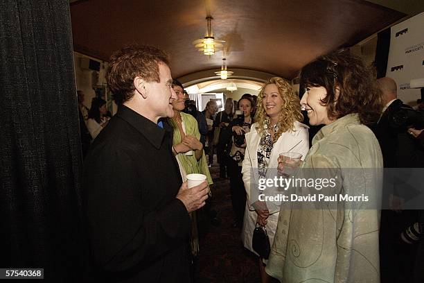 Actors Robin Williams, Virginia Madsen and Lily Tomlin arrive at the Castro theater for the closing night of the 49th San Francisco International...