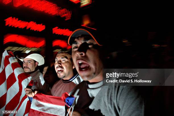 Thousands of immigrants demonstrate on May 1, 2006 in Las Vegas, Nevada. The demonstration, called "The Great American Boycott 2006: A Day Without An...