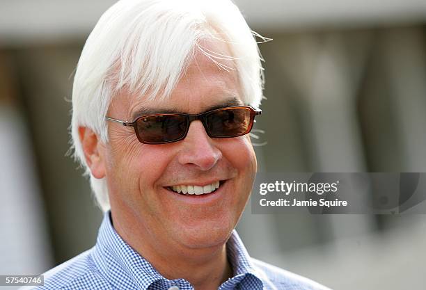 Trainer Bob Baffert talks to the media during morning workouts for the Kentucky Derby on May 5, 2006 at Churchill Downs in Louisville, Kentucky.