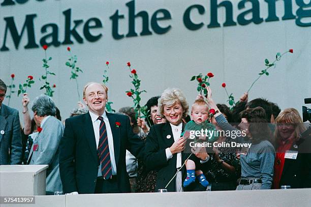 Leader of the Opposition Neil Kinnock with his wife Glenys Kinnock at the Labour Party Conference in Brighton, October 1989. The 1989 Labour Party...