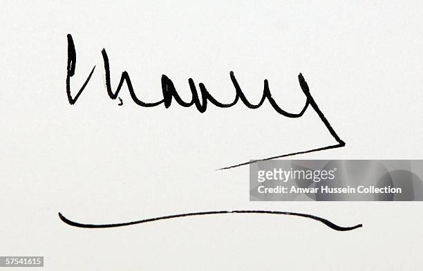 Prince Charles' signature is seen in the visitor's book as he attends the official opening of Kew Palace on May 5, 2006 in southwest London. The...