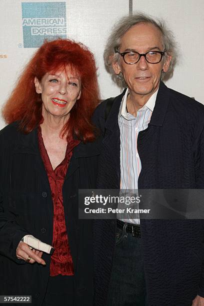Artists Christo and Jeanne-Claude attend the premiere of "The Gates" during the 5th Annual Tribeca Film Festival May 5, 2006 in New York City.