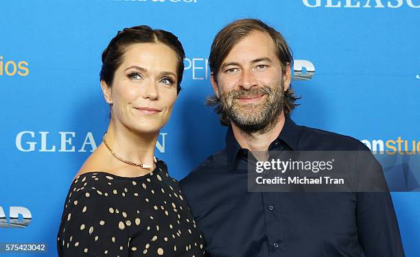 Katie Aselton and Mark Duplass arrive at the Los Angeles premiere of Amazon Studios' "Gleason" held at Regal LA Live Stadium 14 on July 14, 2016 in...