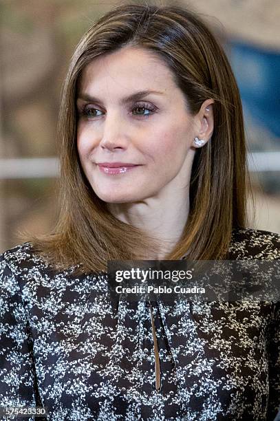 Queen Letizia of Spain attends several audiences at Zarzuela Palace on July 15, 2016 in Madrid, Spain.