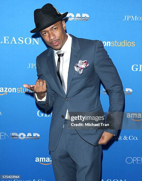 Nick Cannon arrives at the Los Angeles premiere of Amazon Studios' "Gleason" held at Regal LA Live Stadium 14 on July 14, 2016 in Los Angeles,...